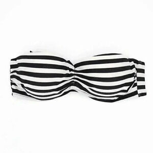 Summer Striped Strapless Bandeau Swimsuit Top Size 34C Padded Bikini Beach Top‎